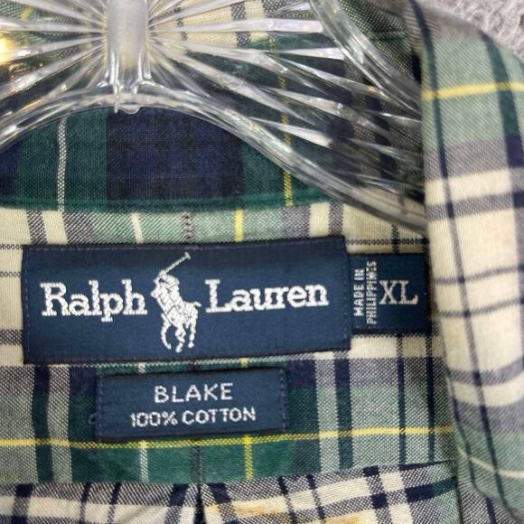 Polo Ralph Lauren Oxford Shirt Men’s Size XL Blake Green Plaid LS Button Down - Picture 7 of 8